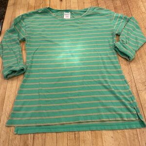 Green Striped Long Sleeve Shirt
